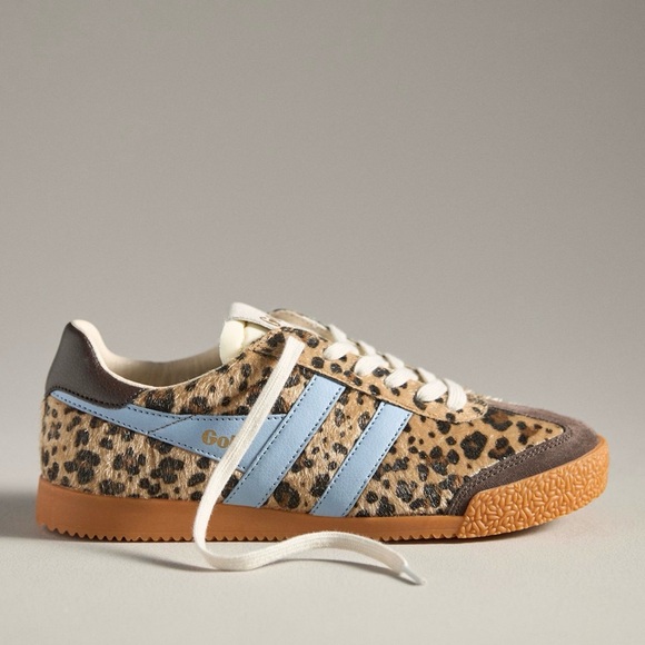 Gola Shoes - Gola Elon Leopard Print Sneakers with Blue Stripes exclusive for Anthropologie